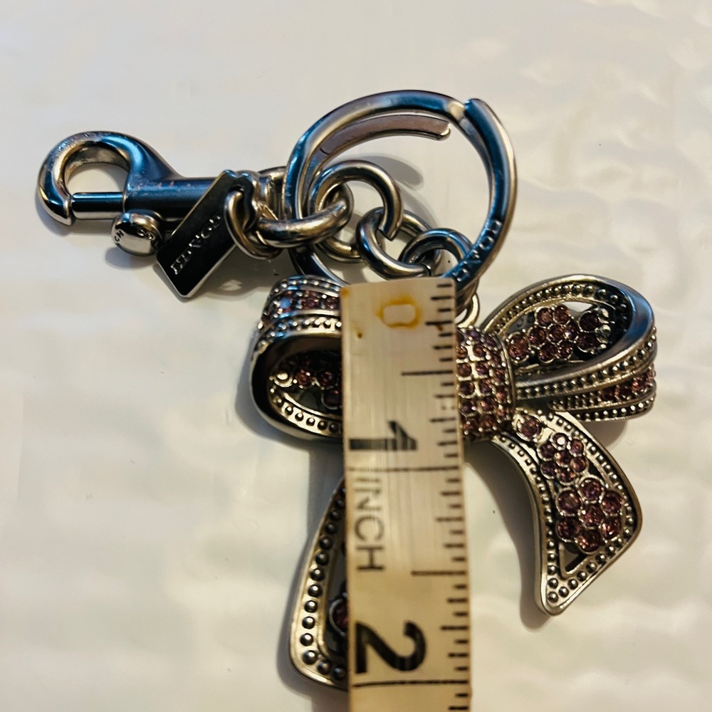 Coach Silver and Pink Bow Keychain - Picture 16 of 17